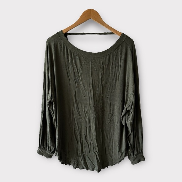 Free People • Shimmy and Shake Army Green Low Back Top - Picture 4 of 10